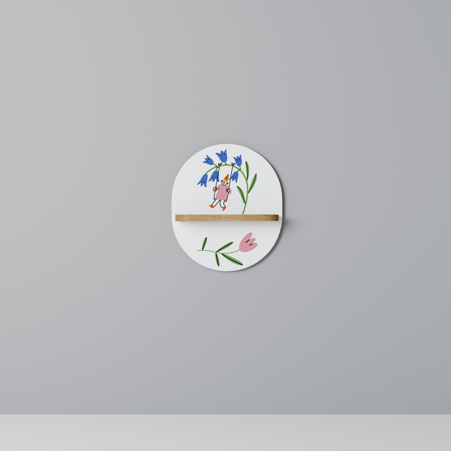 GARDEN JOY Mensola Ovale Decorativa in Effetto Rovere