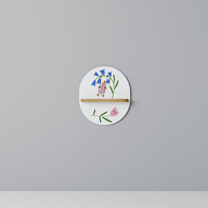 GARDEN JOY Mensola Ovale Decorativa in Effetto Rovere