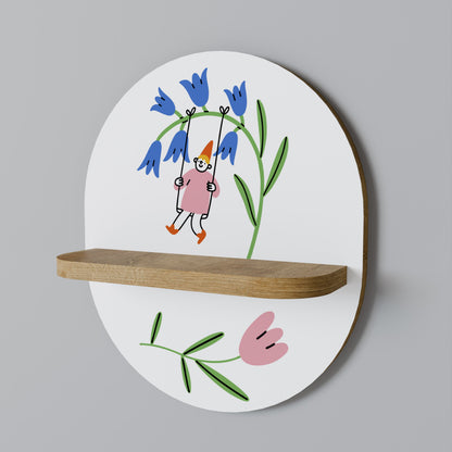 GARDEN JOY Mensola Ovale Decorativa in Effetto Rovere