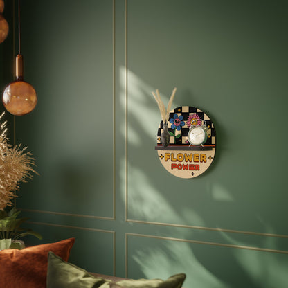 FLOWER POWER Mensola Ovale Decorativa con Finitura Nera