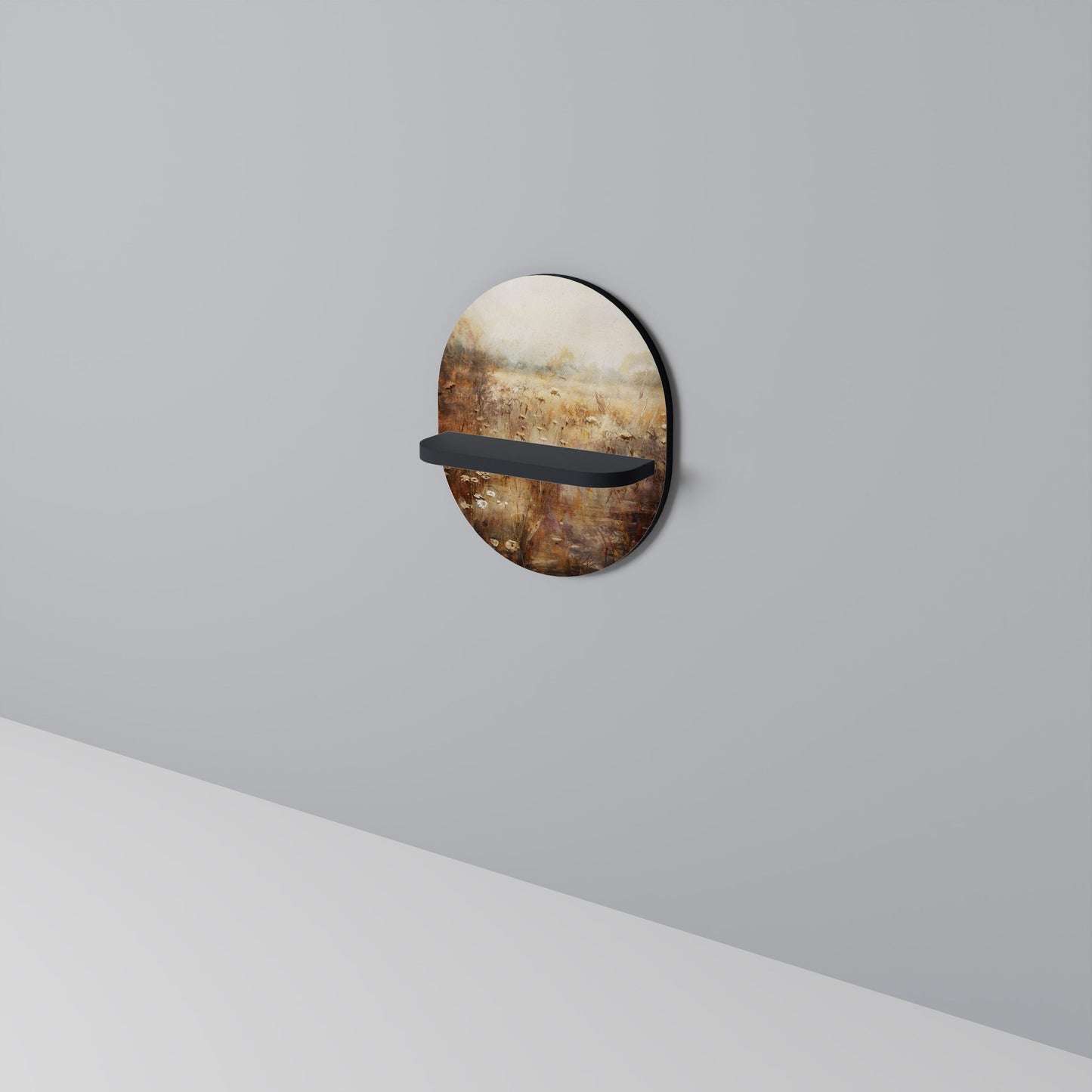 TRANQUIL FIELD Mensola Ovale Decorativa con Finitura Nera