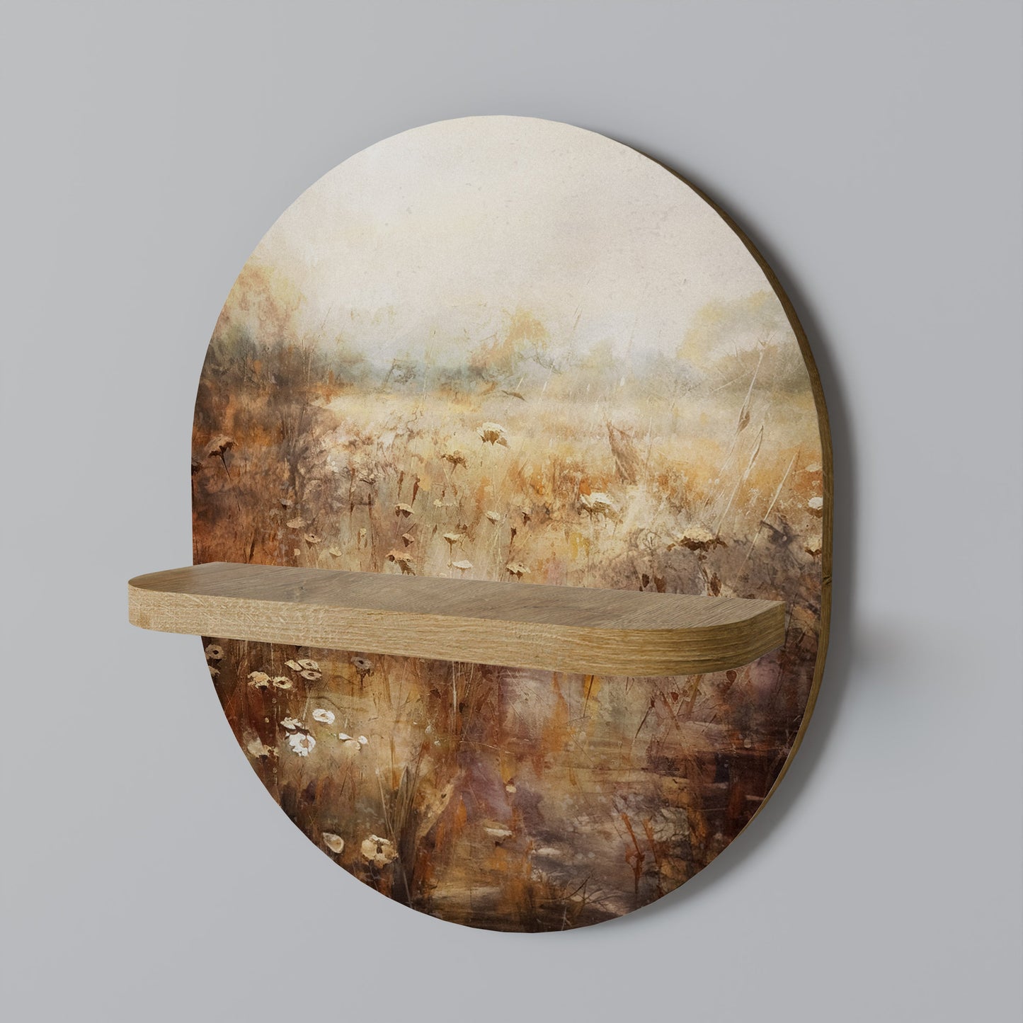 TRANQUIL FIELD Mensola Ovale Decorativa in Effetto Rovere
