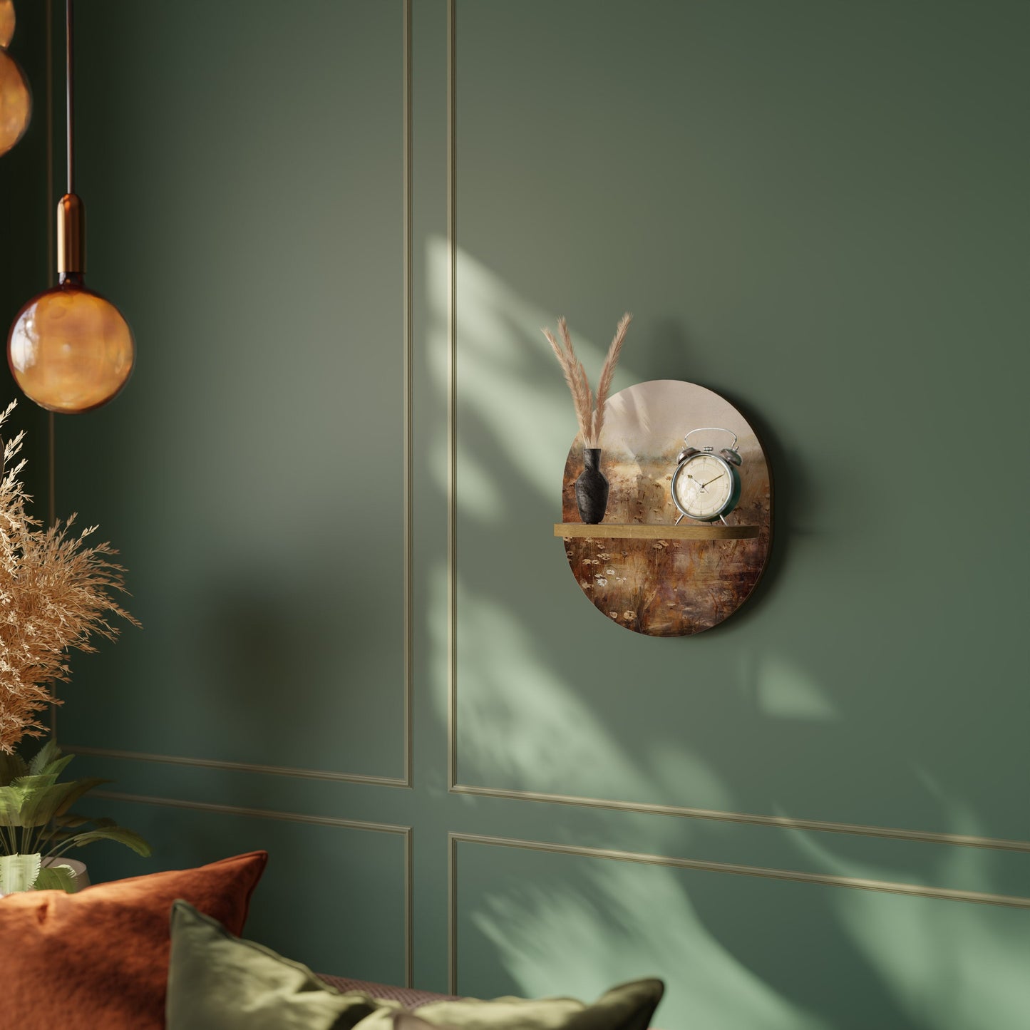 TRANQUIL FIELD Mensola Ovale Decorativa in Effetto Rovere