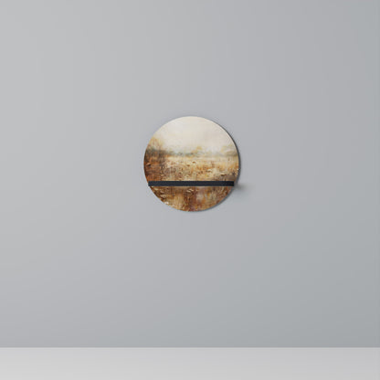 TRANQUIL FIELD Round Art Shelf In Black Finish