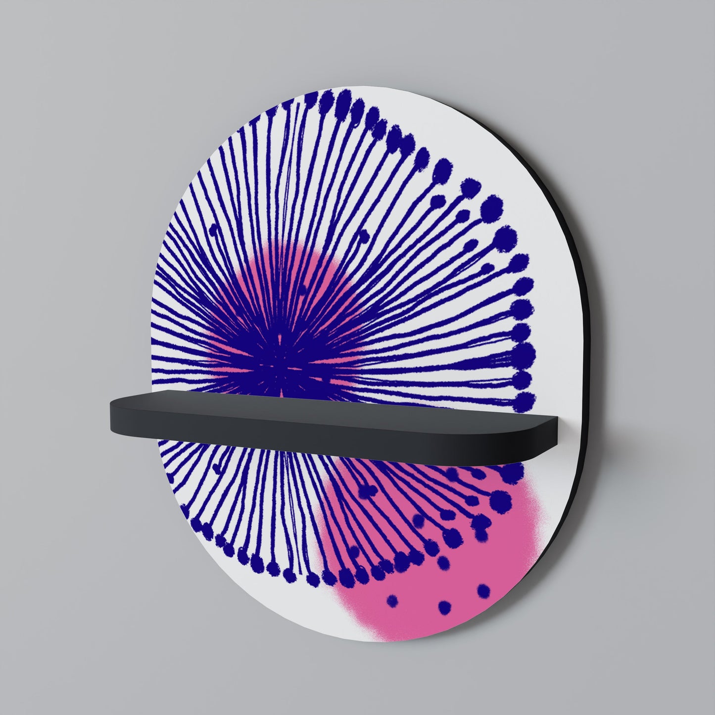 MAGIC NATURE Mensola Ovale Decorativa con Finitura Nera