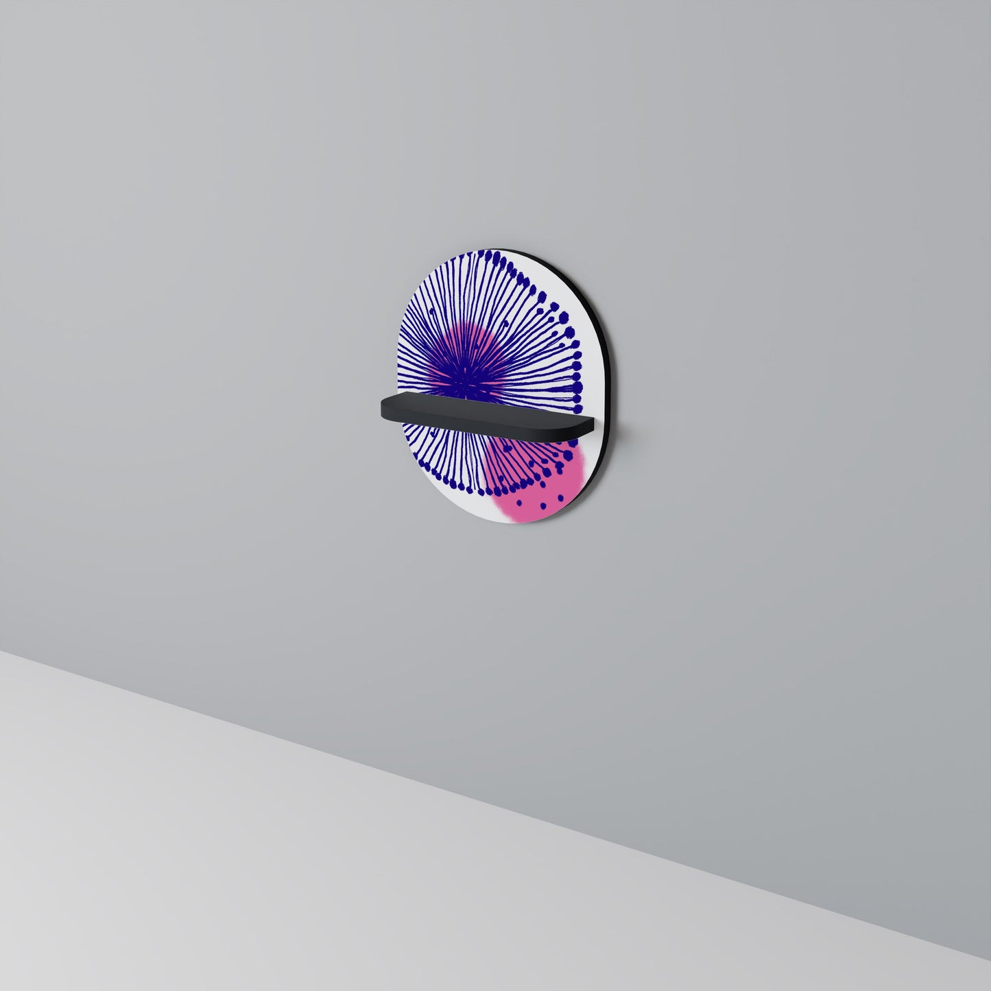 MAGIC NATURE Mensola Ovale Decorativa con Finitura Nera