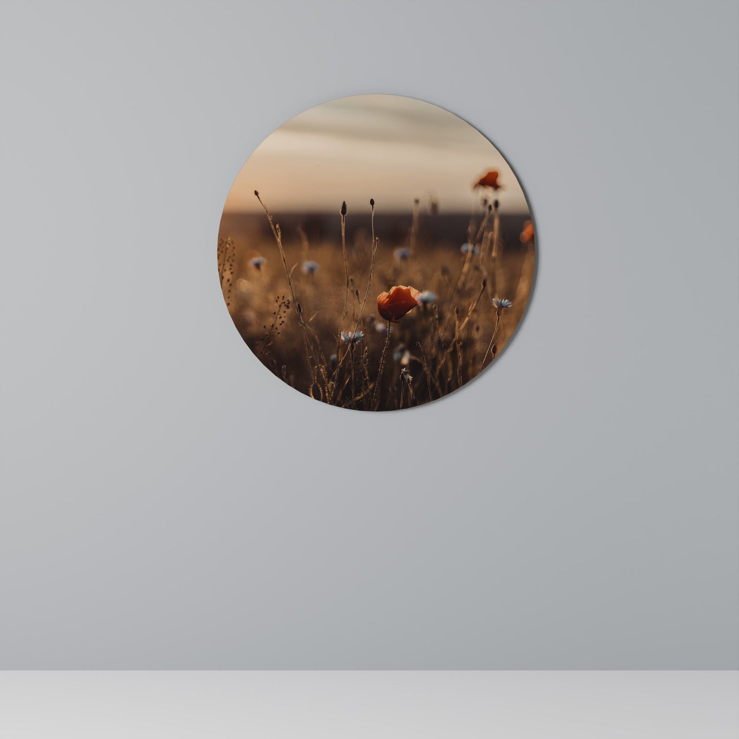 GLOWING MEADOWS AT DUSK Decorazione da Parete Rotonda