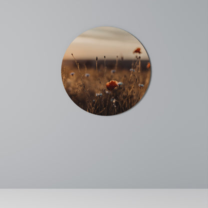 GLOWING MEADOWS AT DUSK Decorazione da Parete Rotonda