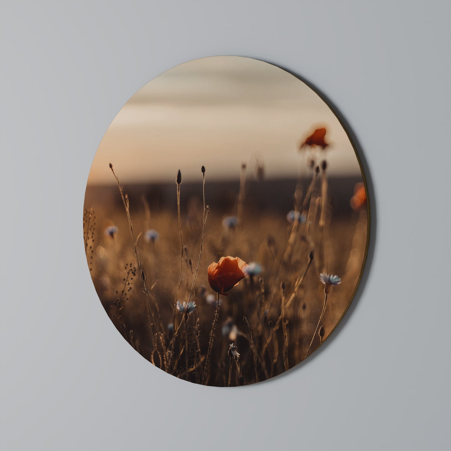 GLOWING MEADOWS AT DUSK Decorazione da Parete Rotonda