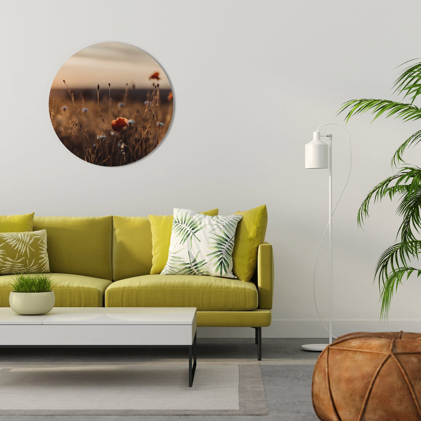 GLOWING MEADOWS AT DUSK Decorazione da Parete Rotonda