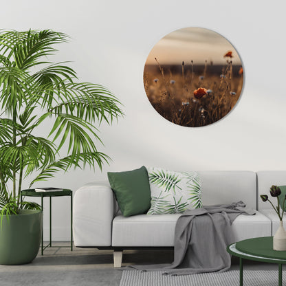 GLOWING MEADOWS AT DUSK Decorazione da Parete Rotonda