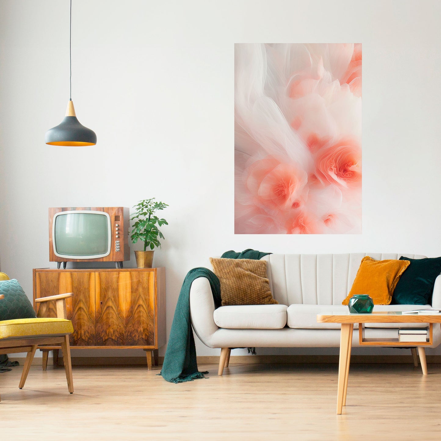 Poster verticale staccabile e attaccabile TENDER BLOSSOM VEIL