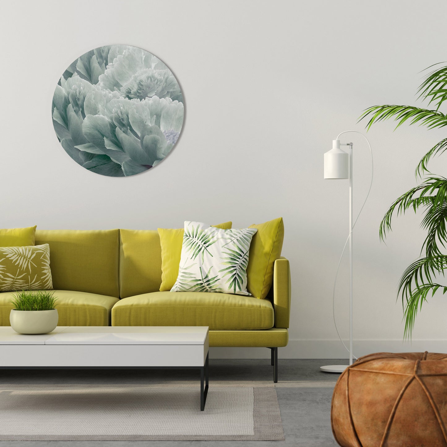 TREE PEONIES Decorazione da Parete Rotonda