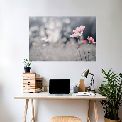 Poster orizzontale staccabile e attaccabile "DANZA DEI PETALI SOTTILE"