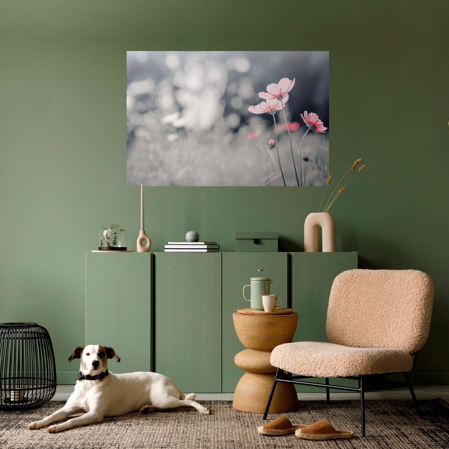 Poster orizzontale staccabile e attaccabile "DANZA DEI PETALI SOTTILE"