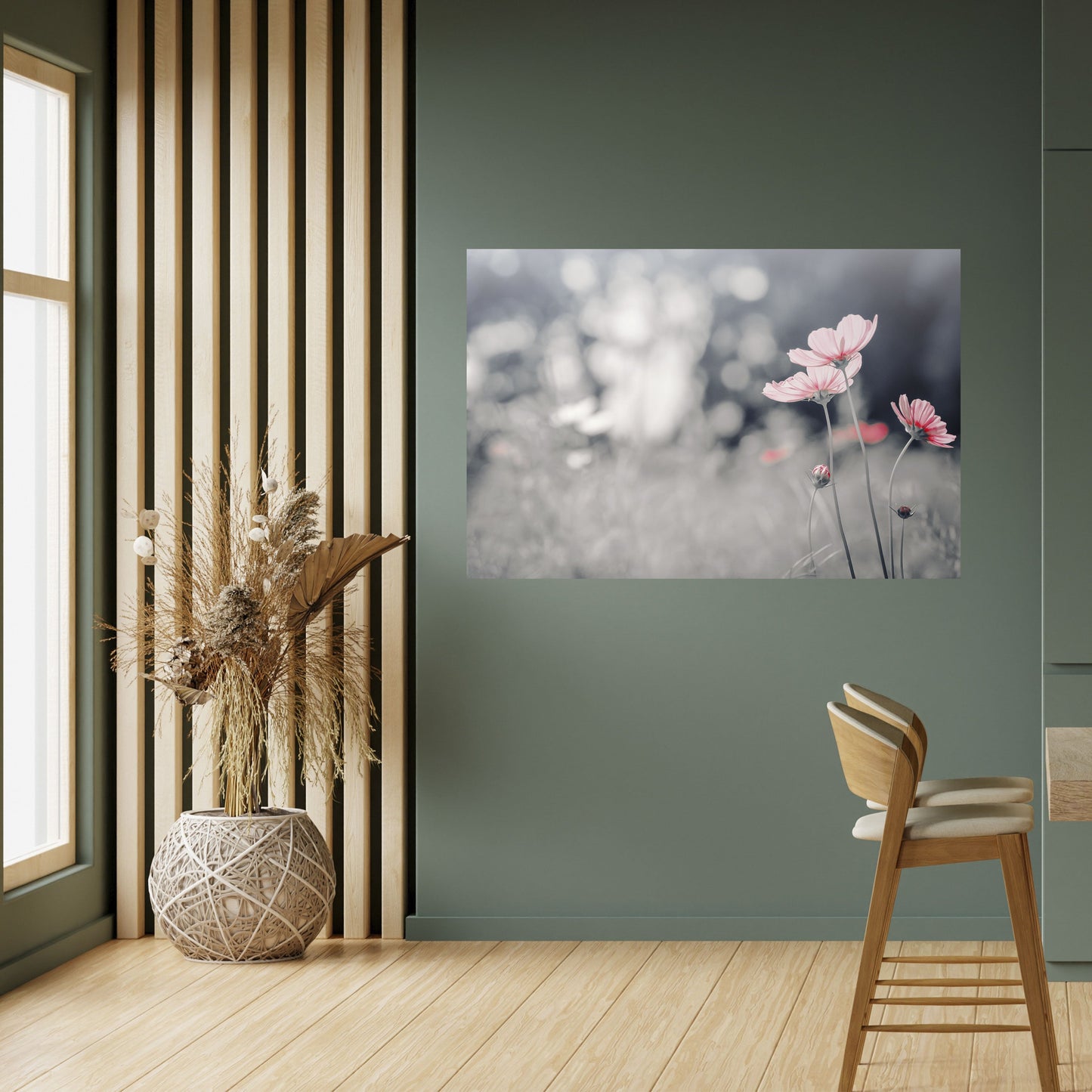 Poster orizzontale staccabile e attaccabile "DANZA DEI PETALI SOTTILE"