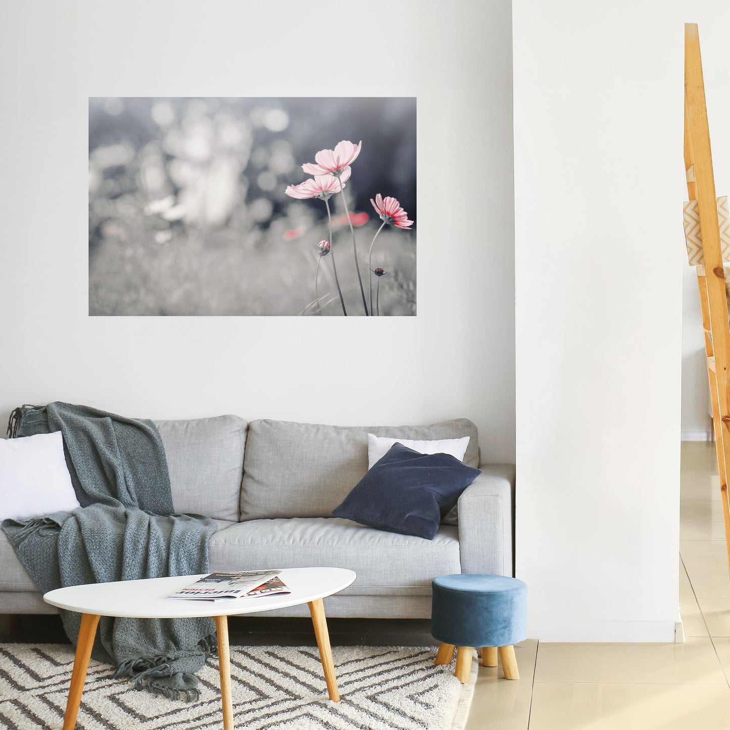 Poster orizzontale staccabile e attaccabile "DANZA DEI PETALI SOTTILE"