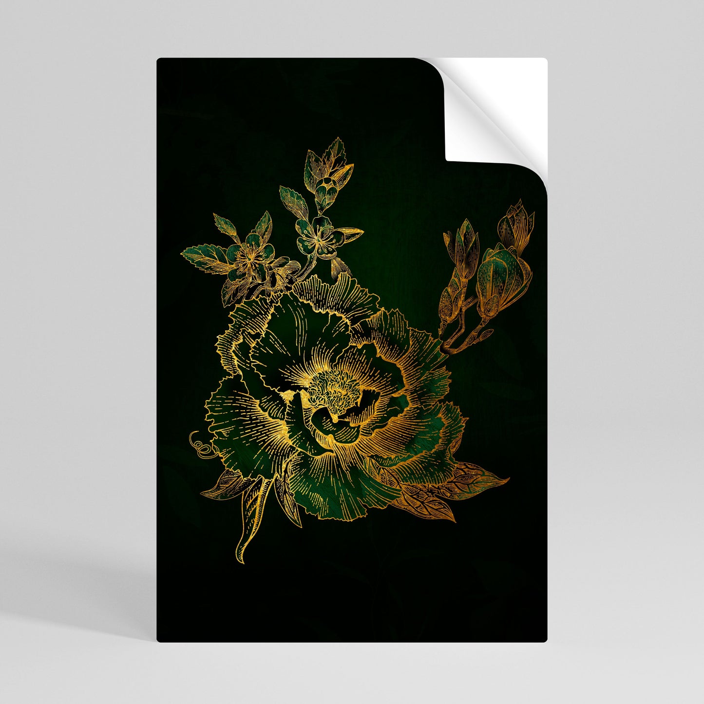 Poster verticale staccabile e attaccabile MIDNIGHT FLORAL GLIMMER