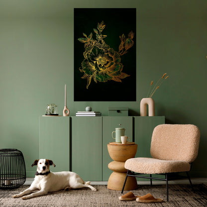 Poster verticale staccabile e attaccabile MIDNIGHT FLORAL GLIMMER