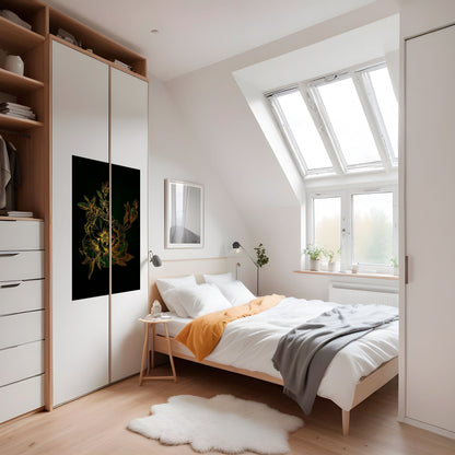 Poster verticale staccabile e attaccabile MIDNIGHT FLORAL GLIMMER