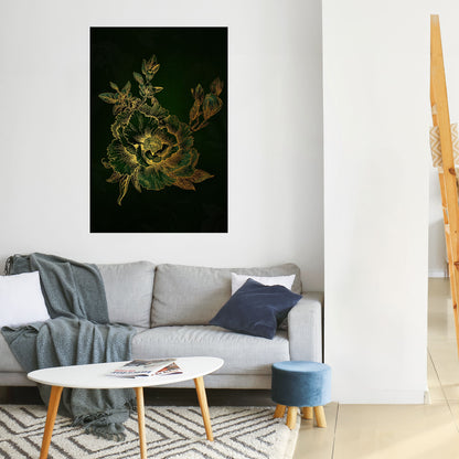Poster verticale staccabile e attaccabile MIDNIGHT FLORAL GLIMMER