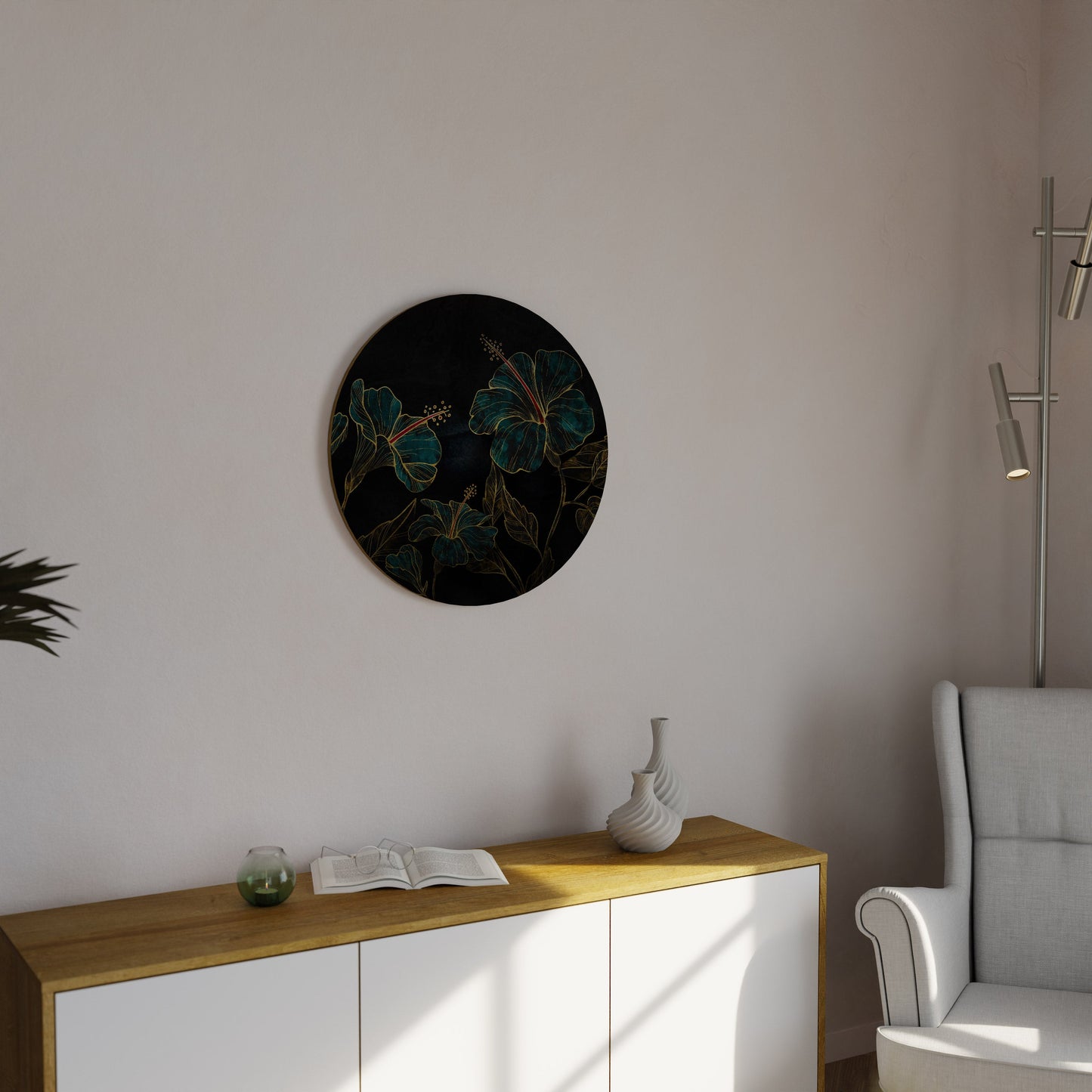 EMBERED BLOOM Decorazione da Parete Rotonda