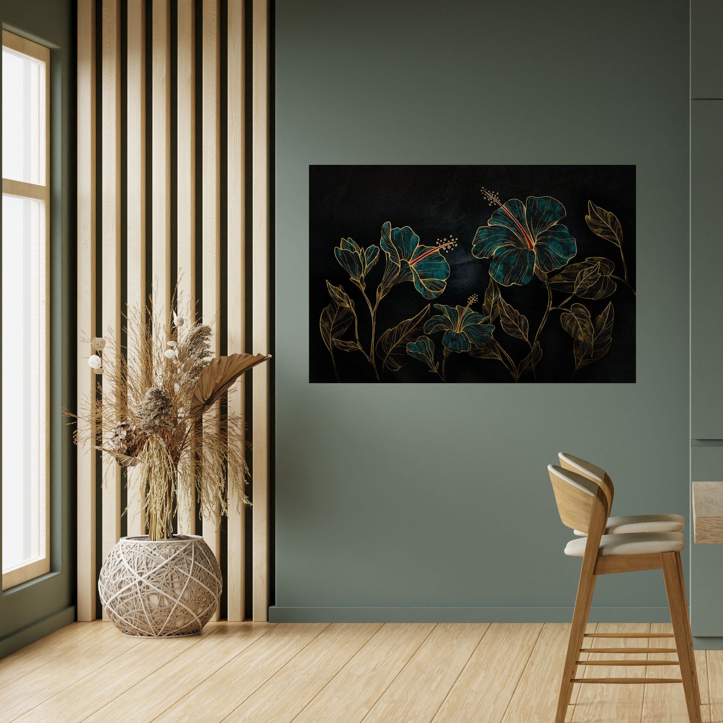 Poster orizzontale staccabile e attaccabile EMBERED BLOOM