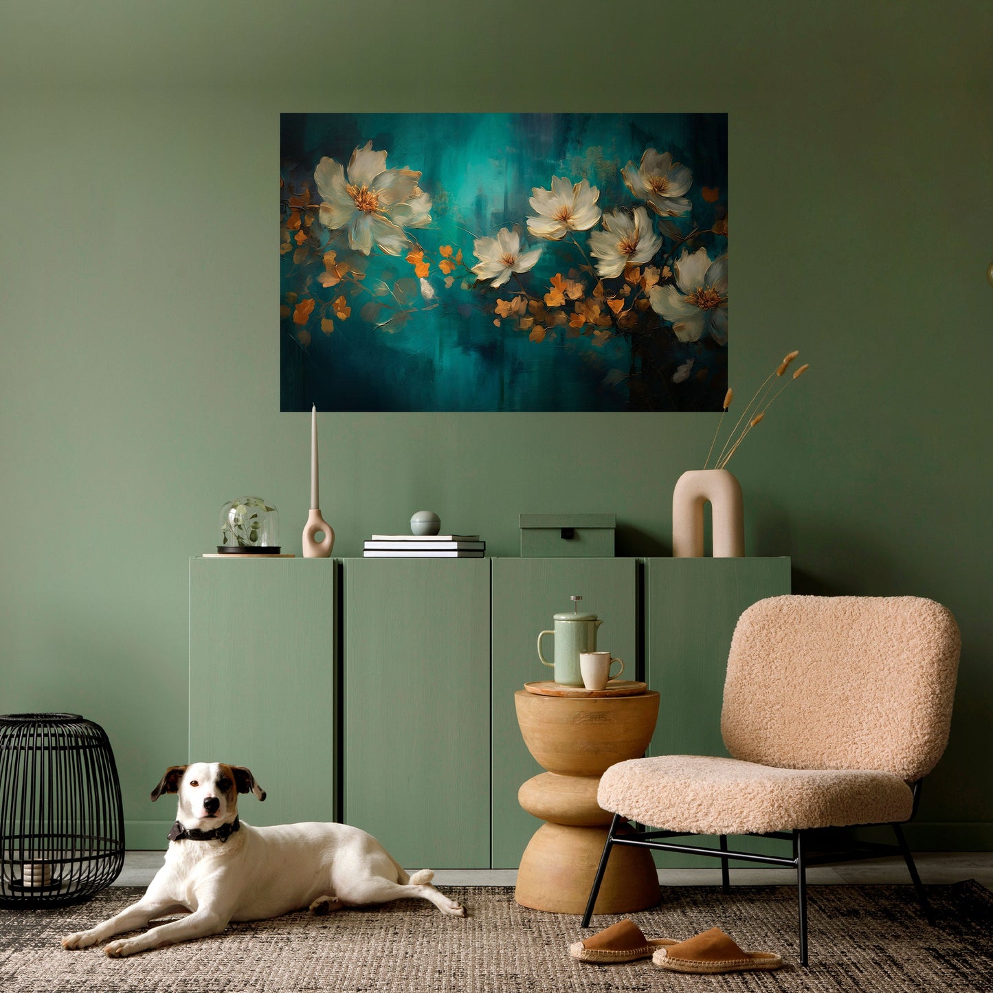 Poster orizzontale staccabile e attaccabile TRANQUIL GARDEN MUSE