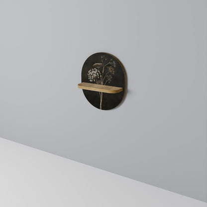 MEADOW MEMORIES Oval Art Shelf In Oak Effect