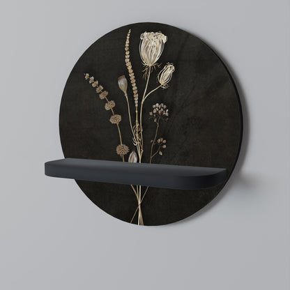 MEADOW ART. Round Art Shelf In Black Finish