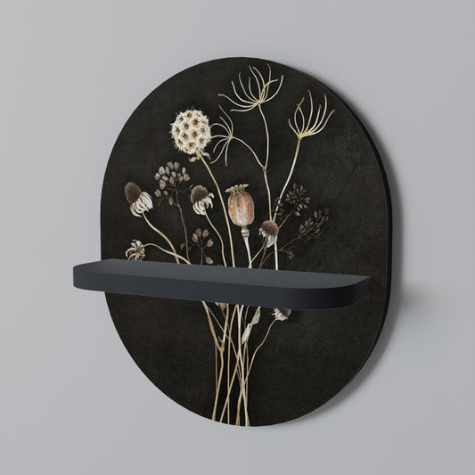 MEADOW SHADES Oval Art Shelf In Black Finish