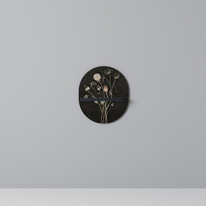 MEADOW SHADES Oval Art Shelf In Black Finish