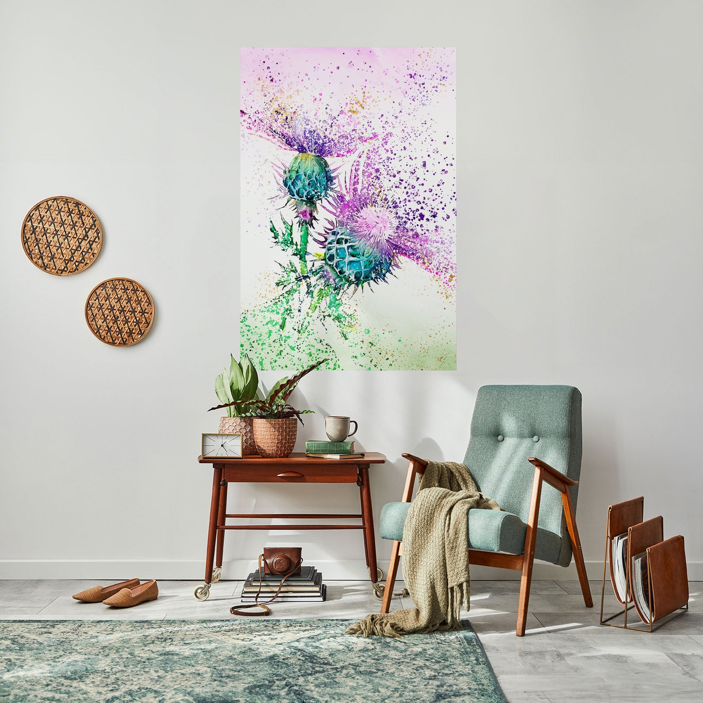 Poster verticale staccabile e attaccabile con la danza del cardo colorato