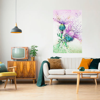 Poster verticale staccabile e attaccabile con la danza del cardo colorato