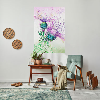 Poster verticale staccabile e attaccabile con la danza del cardo colorato