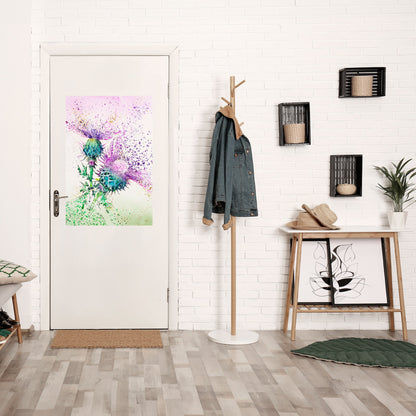 Poster verticale staccabile e attaccabile con la danza del cardo colorato