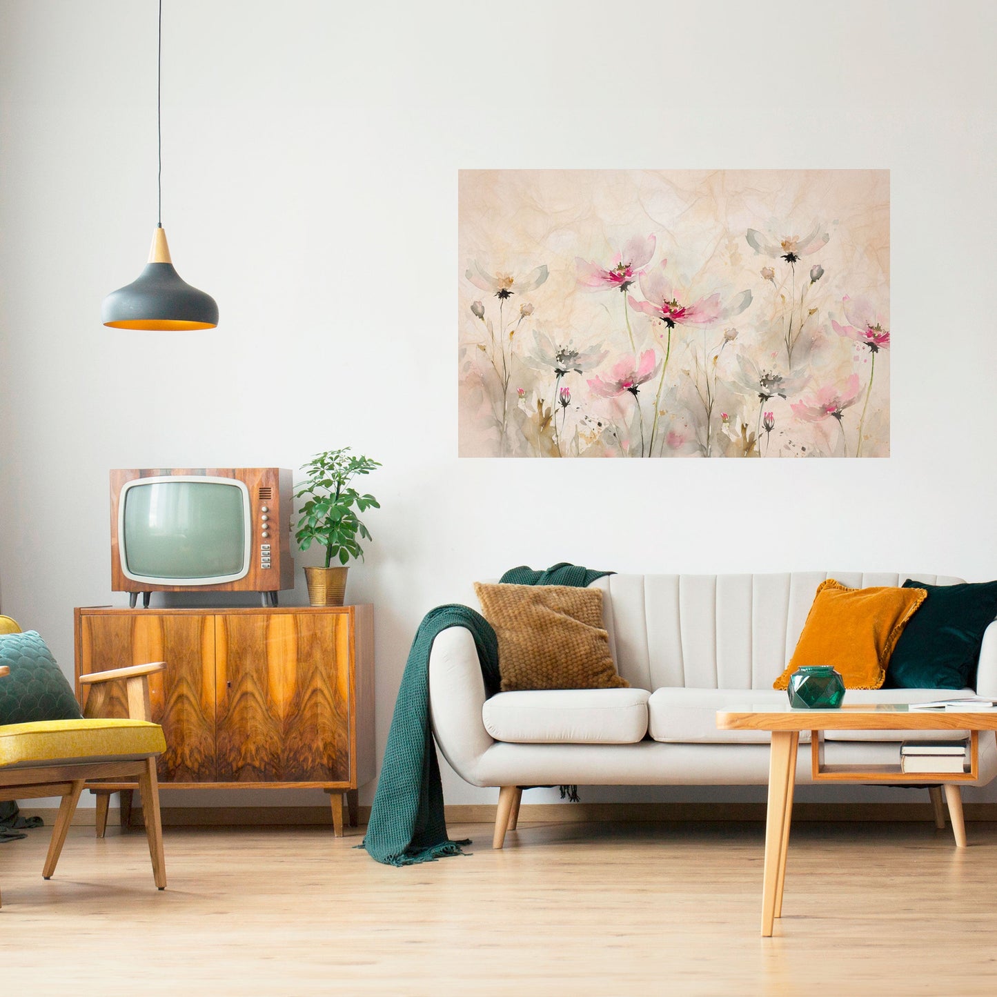 LEGGEREZZA DIPINTA Poster orizzontale staccabile e attaccabile