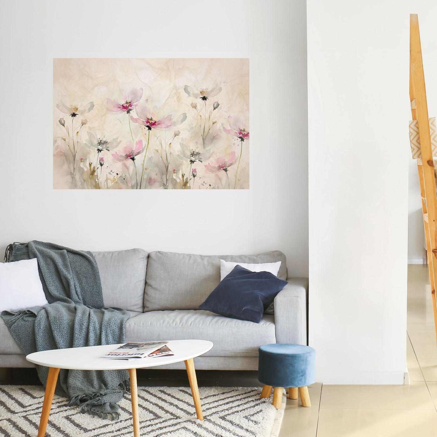 LEGGEREZZA DIPINTA Poster orizzontale staccabile e attaccabile