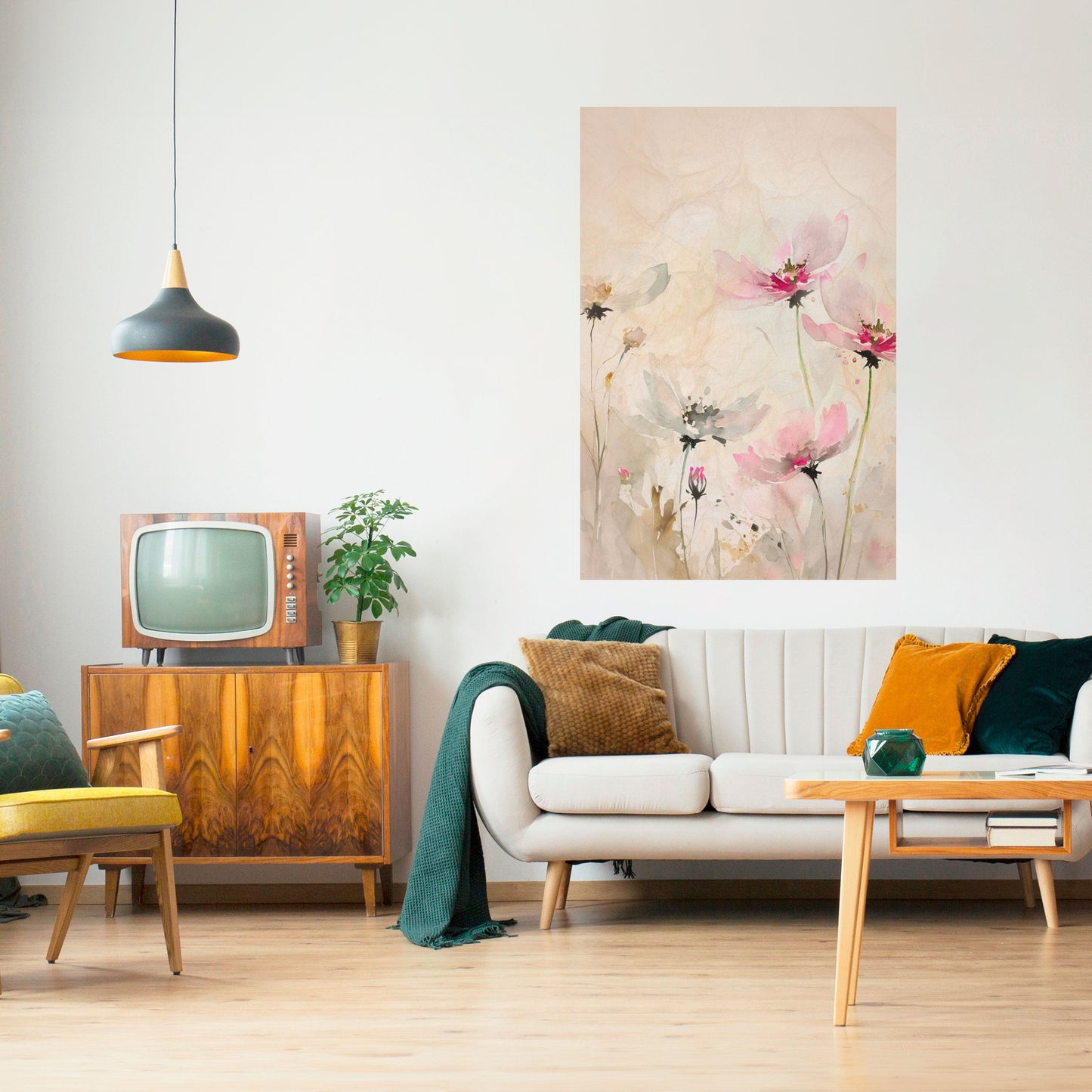 LEGGEREZZA DIPINTA Poster verticale staccabile e attaccabile