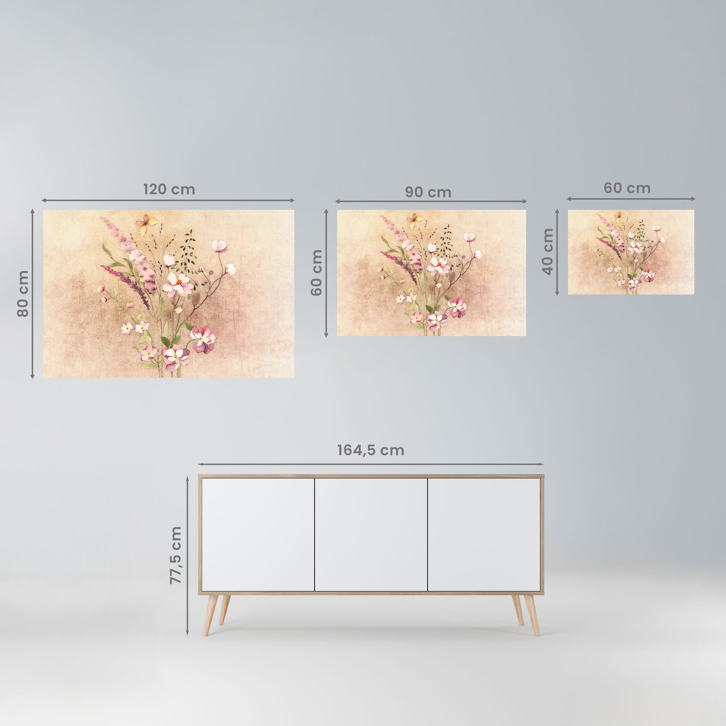 FLOWERED REVERIE Poster orizzontale staccabile e attaccabile