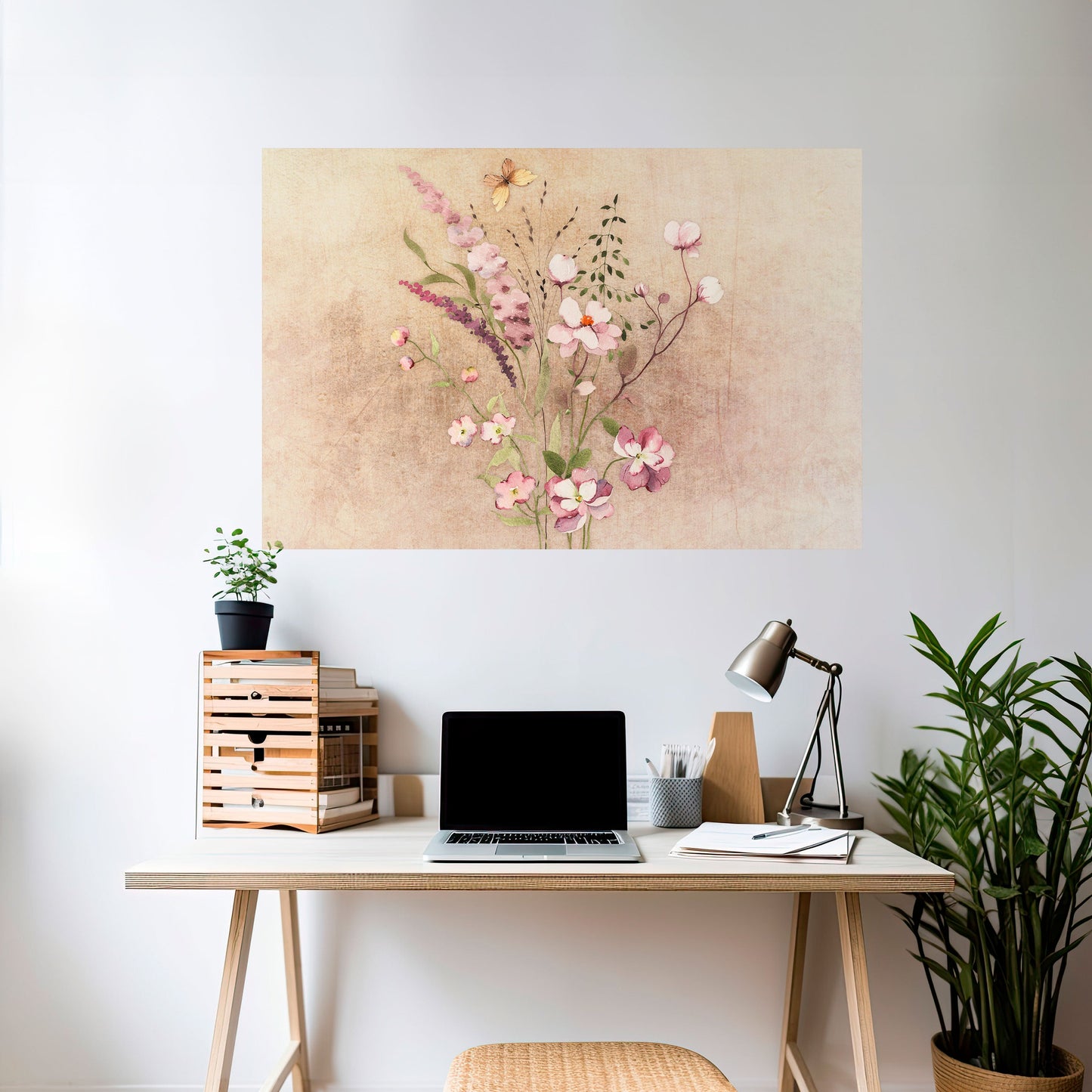 FLOWERED REVERIE Poster orizzontale staccabile e attaccabile