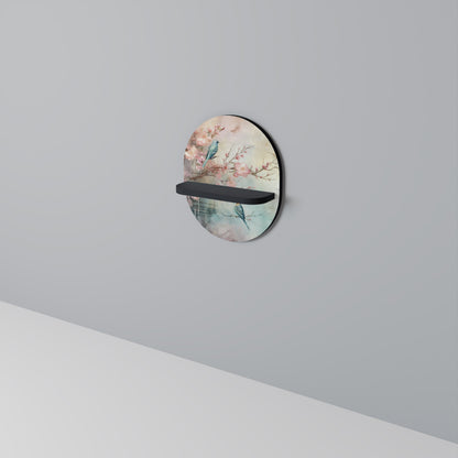 CHERRY BIRDSONG Mensola Ovale Decorativa con Finitura Nera