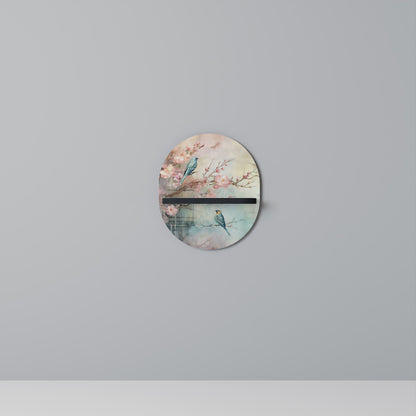 CHERRY BIRDSONG Mensola Ovale Decorativa con Finitura Nera