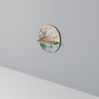 CHERRY BIRDSONG Mensola Ovale Decorativa in Effetto Rovere