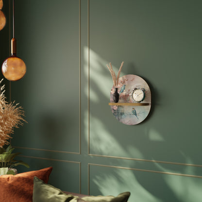 CHERRY BIRDSONG Mensola Ovale Decorativa in Effetto Rovere