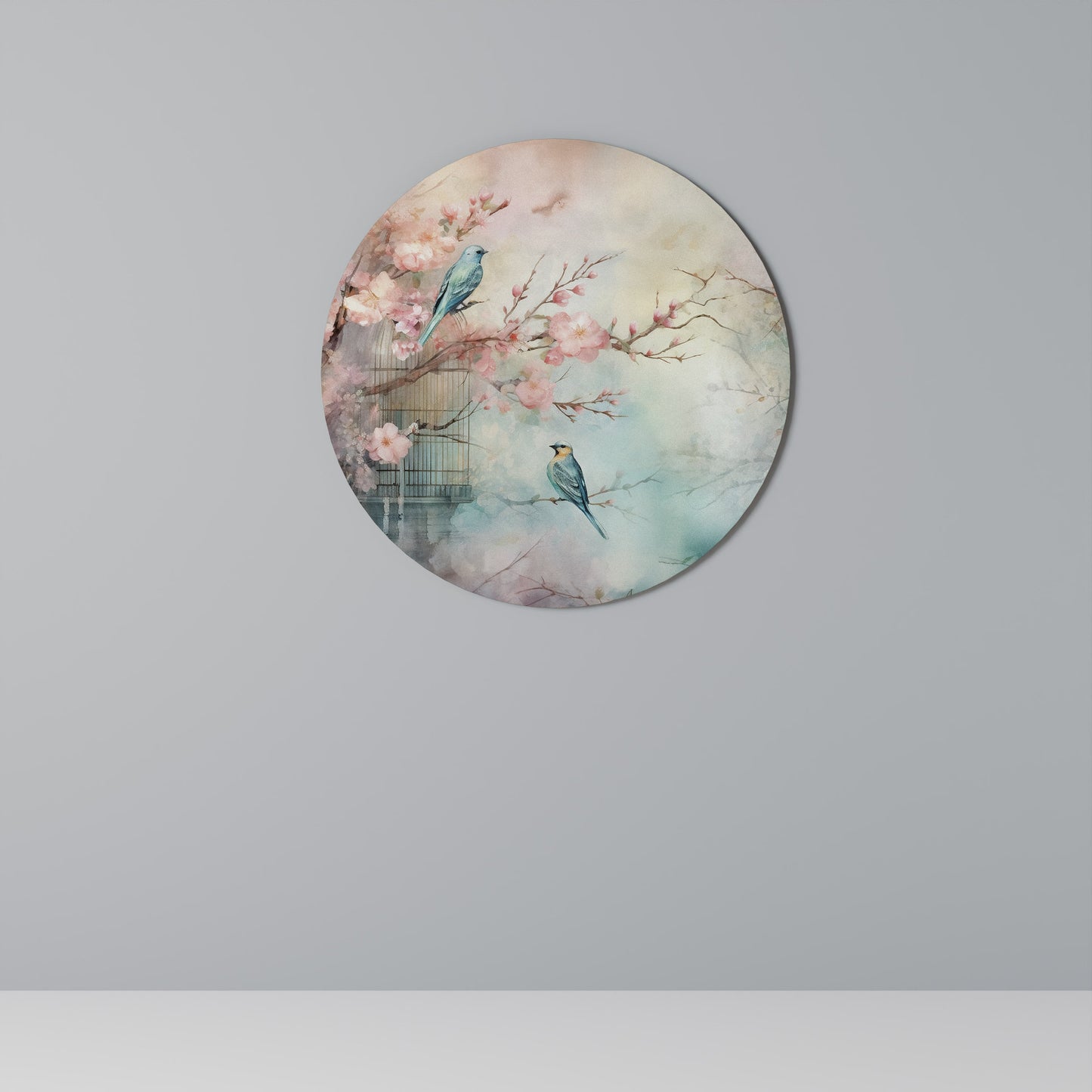 CHERRY BIRDSONG Decorazione da Parete Rotonda