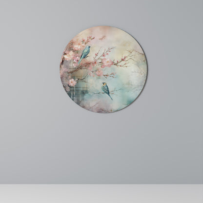 CHERRY BIRDSONG Decorazione da Parete Rotonda