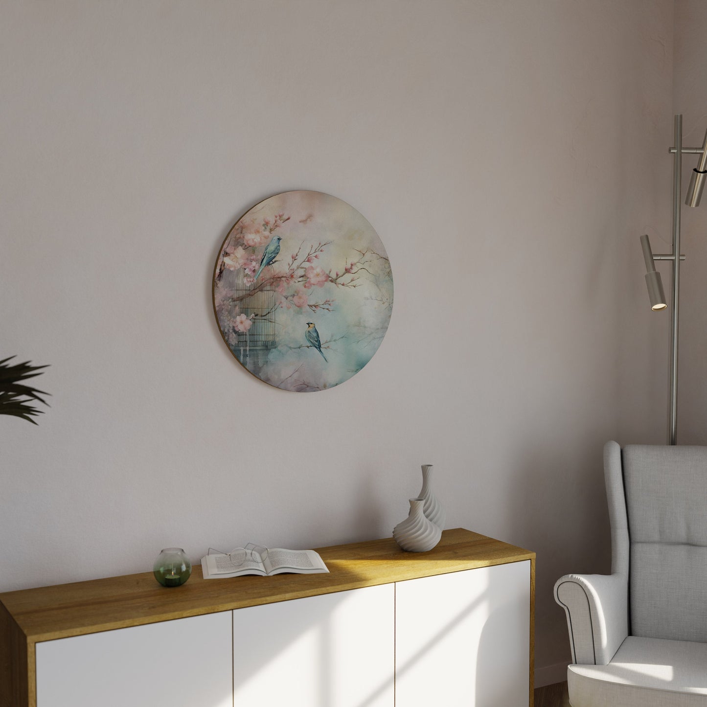 CHERRY BIRDSONG Decorazione da Parete Rotonda