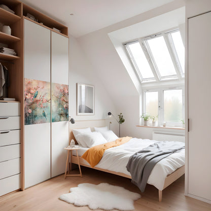 Poster orizzontale staccabile e attaccabile con il CANTO DEGLI UCCELLI DI CILIEGIO