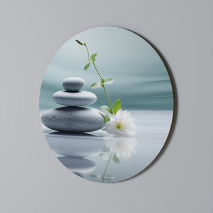 TRANQUIL STONE BALANCE Decorazione da Parete Rotonda